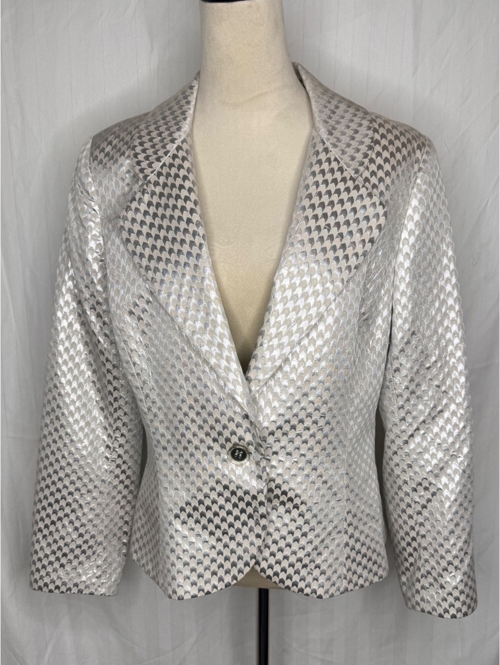 Y2K Metallic Jacquard Art Deco Going Out Jacket Blazer